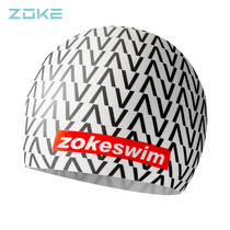 Zoke fashion and comfortable long hair special waterproof ear protection silicone swimming cap for men and women low resistance swimming cap