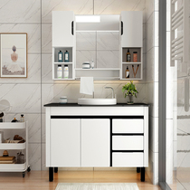 Bathroom European-style pvc small household bathroom cabinet combination simple wash table Wash basin Wash basin Wash basin wall cabinet Mirror cabinet