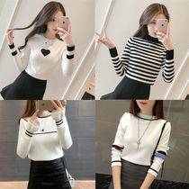 (8 styles) knitted base shirt womens long sleeve autumn and winter New Joker pullover top slim round neck sweater