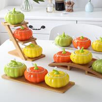Creative ceramic seasoning jar set salt sugar jar monosodium glutamate seasoning box combination pepper oil tank kitchen seasoning jar