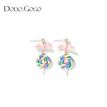 Cute Stick Candy Earrings Woman Temperament South Korea Fashion Ear Pendant 2021 New Tide Ear Clip Net Red Ear