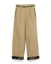 (Domestic Spot) Snow State sauce Japanese bape womens dress Aulay pure color broadlegged trousers