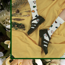 LET ME SEE girl cute Japanese sweet white calf socks personality color love stockings children