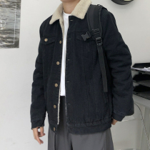 Camarmark Flagship Store Denim Jacket Male Gvet Thickened Warm Dress Korean Version Loose Casual Goat Suede Jacket