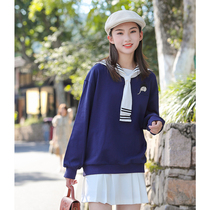 Autumn girl clothes College wind navy collar long sleeve loose childrens clothing 2021 new female children spring and autumn coat