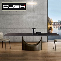 Light Extravagant Rockboard Table Home Size Home Size Designer Rectangular Villa Meeting Table of Extremely Minimalist Dinner Table