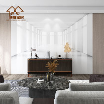 Simple Nordic style three-dimensional extension space bamboo and wood fiber integrated wallboard Living room bedroom tooling wallboard