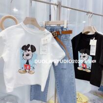  Baby Korean childrens clothing 2020 spring and summer new Korean childrens cartoon printing T-shirt men and women children pure cotton short-sleeved