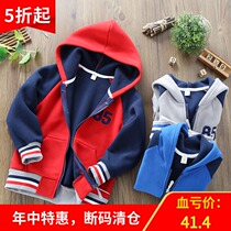 Boys hooded coat 2020 Autumn Winter Childrens fleece zipper shirt top medium child casual cardigan hoodie