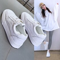 Tide brand small white shoes women 2021 Spring and Autumn New flat Foundation Joker trendy shoes Net red board shoes leather breathable