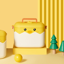 Cartoon broken shell chicken medicine box family pack household large-capacity multi-layer compartmental medicine box medicine storage box first aid box