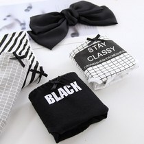 4 boxed white cotton black gray womens cold tone cotton crotch simple mid-waist black panties womens triangle