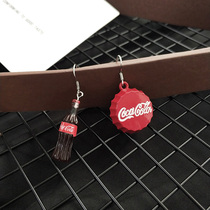Advanced sense cola bottle cap asymmetric earrings 2020 New Tide temperament Korean personality Net red earrings earrings female