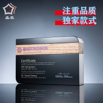 Trophy custom black K9 crystal trophy custom high-grade authorized brand creative trophy retirement souvenir thank card