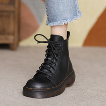 Thick-soled Martin Boots Female English Wind 2021 Autumn and Winter New Black Thin Single Boots Joker Short Boots