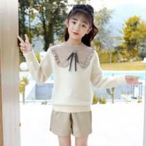 Girls autumn and winter 2021 new childrens clothing Korean girl sweater bottoming doll shirt long sleeve children autumn women