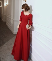 Wedding toast dress 2021 summer new red dress thin bride back door engagement evening dress can usually be worn