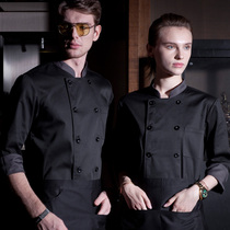 Catering chefs clothing long sleeve mens large size kitchen Western restaurant overalls after kitchen clothing custom chefs overalls autumn and winter