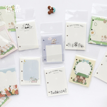 Cute cartoon color interior page Handbook inner core 3-hole loose-leaf mini mini notepad notebook blank