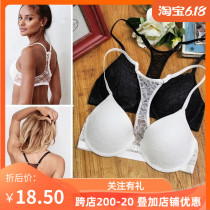 65A small yards clear goods Foreign trade UK Black Black Lace Glossy Bra Front Buttoned Back Comfort Slim Fit in European and American lingerie