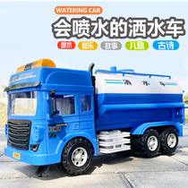 Children can spray water fire truck toy large simulation sprinkler model boy music lifting ladder car toy