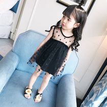 Female Baby Skirt Baby Dress Sleeveless 2021 Summer clothes 1-3-6 years old Childrens web yarn Vest Short Skirt Ocean Air