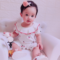 Net red baby jumpsuit summer male baby clothes thin baby baby Summer cute princess female newborn ha clothes