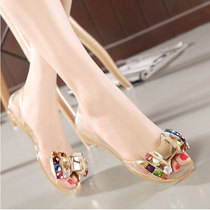 Shoes with fairy skirt Womens shoes Summer Crystal Sandals Lady Fairy Style Joker Flat Jelly
