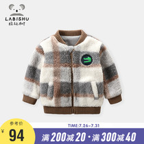Boys  coat Winter childrens coat thickened coat Warm mens treasure clothes Rabi Tree childrens clothing velvet outerwear