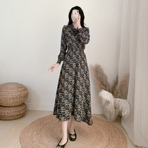 Broken Flowers Dress Spring Dress 2021 New small crowdsourced high-end name Yuanyu Temperamental Dress Light Extravagant luxury Long sleeves Spring and autumn long dresses