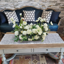 New long table Imitation Real Fake Floral Hotel Restaurant Swing Table Flower Greeting area Conference Sign up to desk decoration
