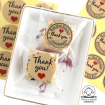 Baking packaging explosive Valentines Day New Year cowhide 3Q love round self-adhesive sealing stickers 120 pieces