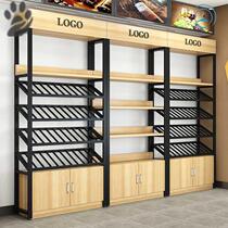 Wine rack shelf Multi-layer shop commercial display cabinet Floor iron bar Supermarket wine cabinet Wine display rack