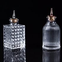  Imported Japanese-style bitter bottle with lid Absinthe bottle Glass bartender bottle Handmade carved Bottle Bitter Bottle