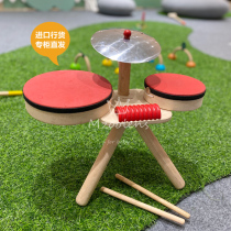  Imported plantoys drum sets childrens percussion instruments baby band music early education enlightenment wooden toys 6410
