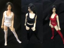 Spot 1 12 womens plain body clothes stretch vest shorts ice stockings Suitable for 1:12 soldiers plastic-coated plain body