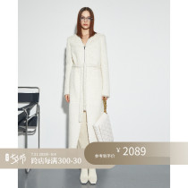 Z boss RO dark night genie camel wool blend fur The big coat Gothic leash design the micro-cocoon profile jacket