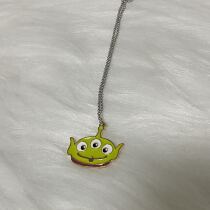Soul Best Friend Three Eyed Monster Cute Cartoon Pendant Lock Bone Chain Necklace Sweater Chain