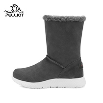 Boxi and outdoor snow boots womens autumn and winter new velvet boots warm cotton shoes non-slip splash-proof ski boots