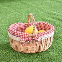 Liu Ruixuan snack storage basket rattan storage basket willow basket picnic basket fruit basket flower basket prop basket