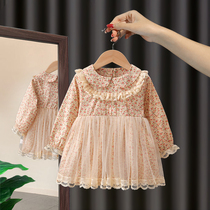 Girls dress 2021 new childrens style princess skirt childrens clothing Net Red Spring and Autumn womens baby Autumn