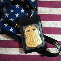 US Federal Agent style Leather card case Metal badge ID clip Badge can be equipped with metal decorative badge