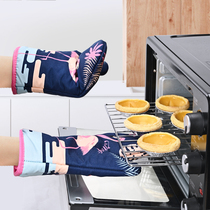  Microwave oven gloves heat insulation gloves anti-scalding and thickening high temperature resistant kitchen baking household oven gloves 2 packs