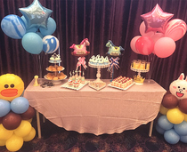 Birthday decoration Balloon Tabletop Treeking baby age arrangement Decorative Picnic Goods Preparation Nets Red Scene Arrangement