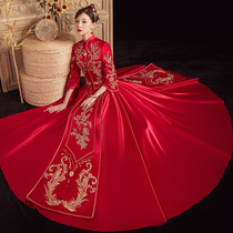 Xiuhe clothing 2021 new bride summer toast clothing wedding Xiuhe female Chinese dress wedding embroidered Hehe clothing