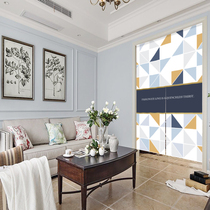 Norse style simple geometric shade curtain cotton linen detachable curtain curtain partition curtain support customization