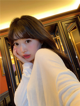 BORAKOO Korea Dongdaemun generation of autumn pull-up ~ small sexy white V-neck loose short long-sleeved T-shirt