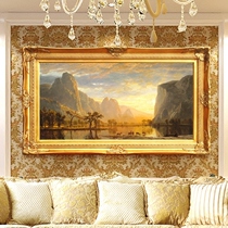 Cilu European classical animal deer landscape oil painting living room sofa background wall wall painting Atmospheric high-grade decorative painting