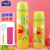 Music button 304 stainless steel childrens water Cup casual cartoon Pooh bear pattern one-button thermos cup with lid