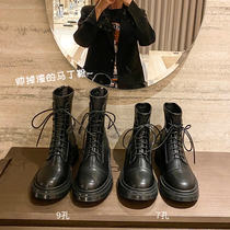 Black Martin Boots Female Boots British Style 2020 New Tide ins Cool Slim Stretch Boot Motorcycle Short Tube